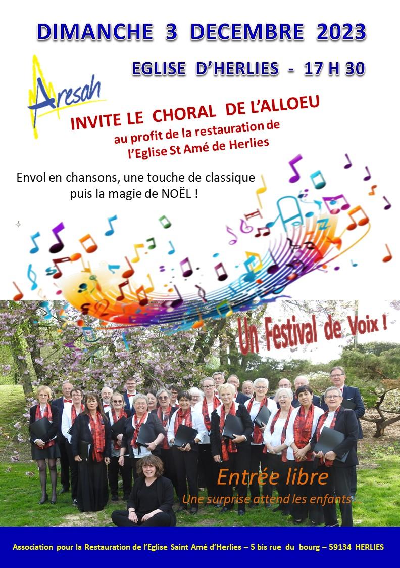 Affiche choral alloeu herlies 3 decembre 2023